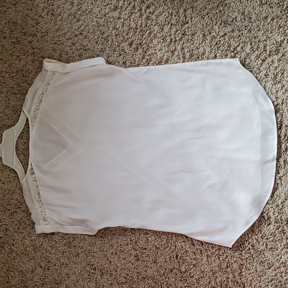 Express size small tunic short sleeve white blouse lace detail - Picture 4 of 4